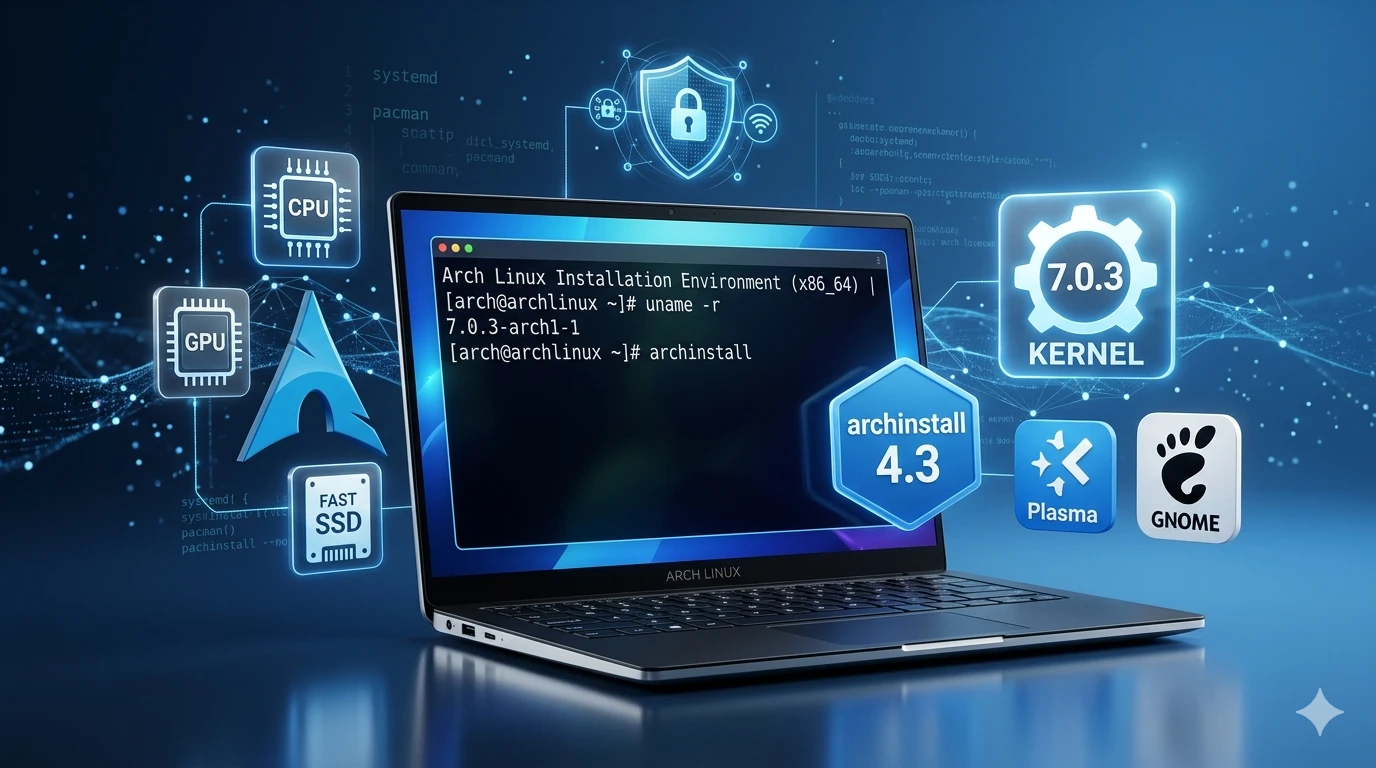 Arch Linux 2026.05.01: Primeira ISO com Kernel Linux 7.0.3 traz ...